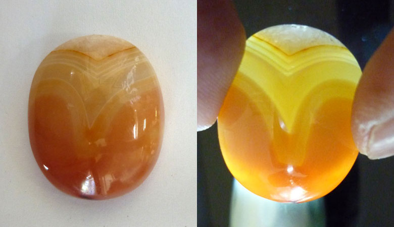 Banded Crystalized Indonesia Agate Cab