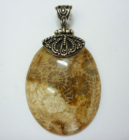 Fossil Coral Pendant Indonesia
