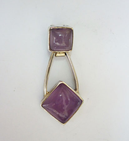 Purple Chalcedony Silver Pendant from Bali