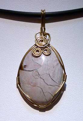 Jasper wire wrap pendant from Bali